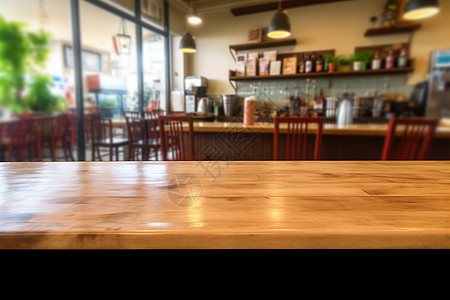 木质装修的咖啡厅图片