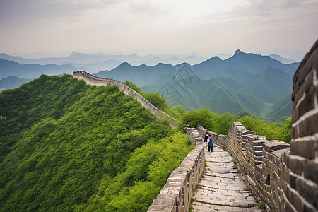 蜿蜒的历史古建筑背景图片