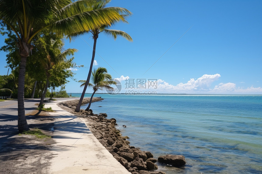 海滩的自然景观图片