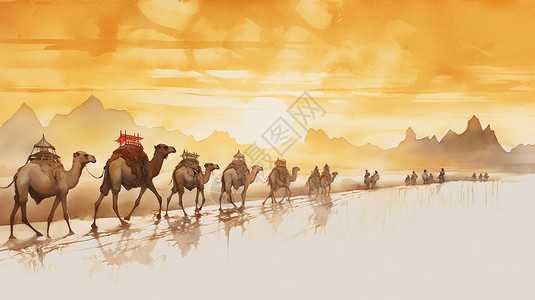 骆驼搬运背景图片