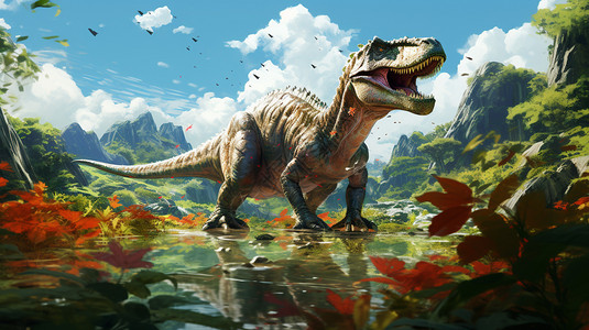 恐龙的世界生态侏罗纪高清图片