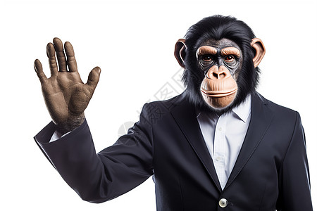 挥手的大猩猩商务人士图片