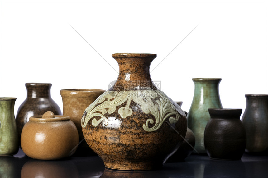 复古历史的古董陶器图片