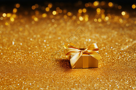 金色的装饰品和礼物图片