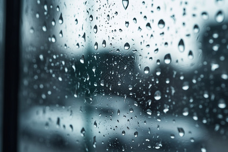 窗户玻璃上的雨滴图片