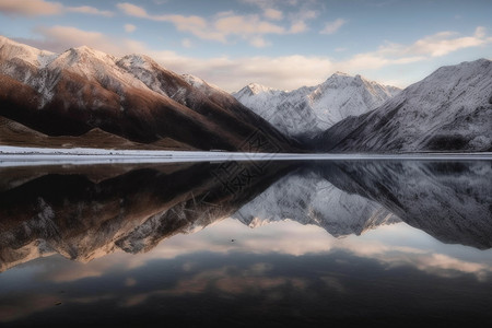 美丽的湖泊和山脉背景图片