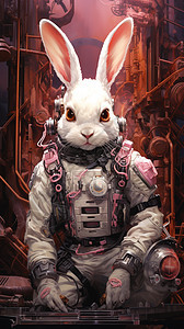 超现实的机械兔子图片