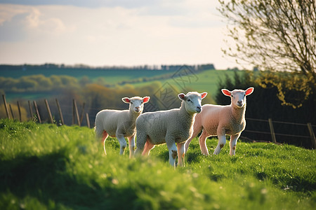 农场养殖的小绵羊图片