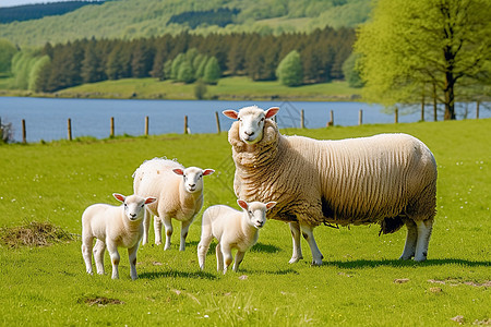 人工养殖的绵羊图片