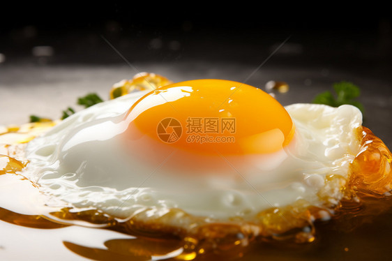 煎至金黄的鸡蛋图片