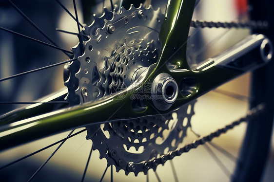 山地自行车的金属齿轮零件图片
