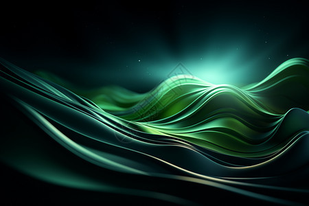 波动状态下的绿色海浪背景图片