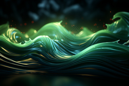 滚动着的绿色海浪图片