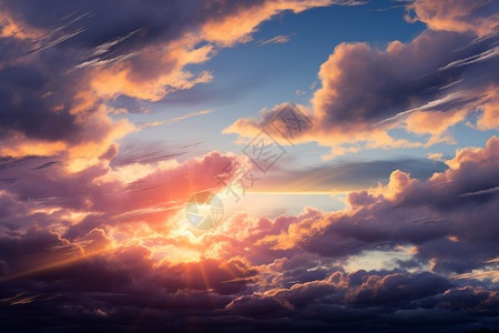 日出时粉紫色的天空背景图片