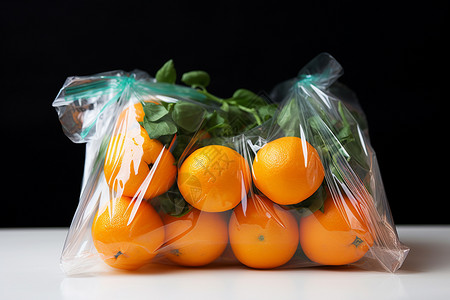 塑料袋里的橘子图片