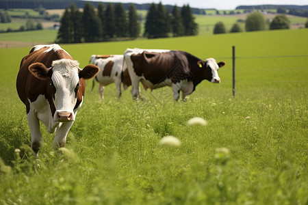农村草原上的牛群图片
