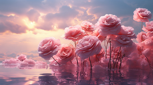 创意美感的粉色玫瑰图片