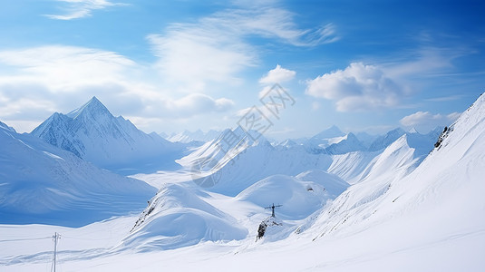高原地区的雪山景观图片