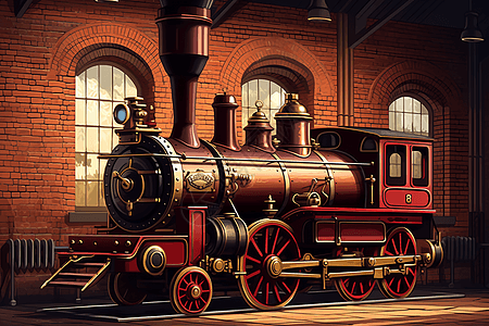 历史悠久的老式蒸汽火车图片