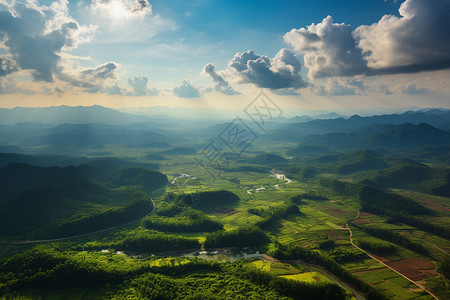 航拍乡村风景图片