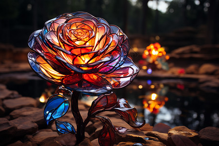 一朵3D的色彩花卉图片