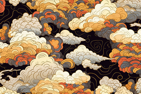 中式卡通云纹图片