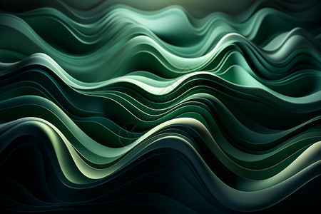 绿色波浪高清壁纸图片