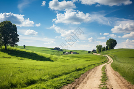 欧洲乡村夏天的风景图片