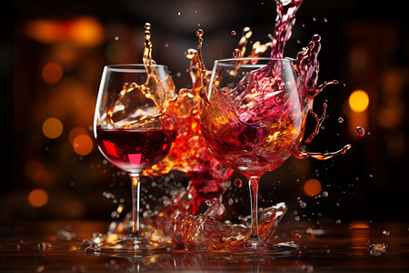 红酒液体捕捉红酒漩涡状的水滴设计图片