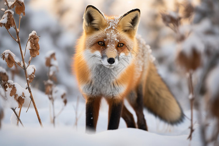 冬季可爱的狐狸图片