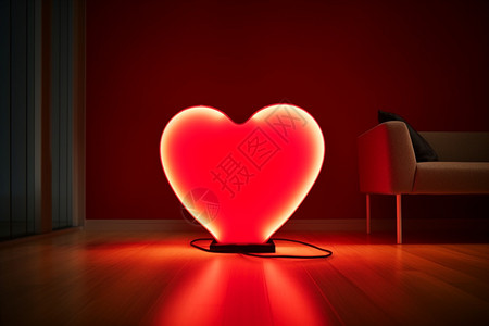 红色爱心设计的小夜灯图片