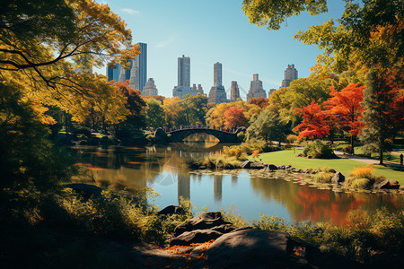 风景秀丽的中央公园图片