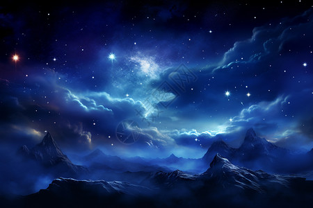 星光点点的云层背景图片