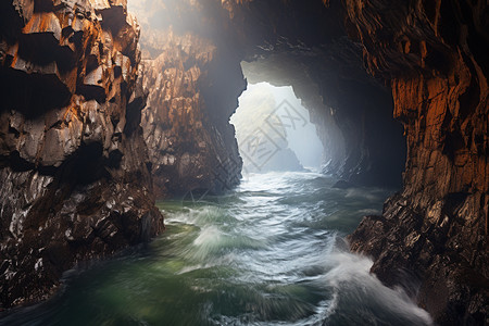 峡谷中湍急的河流图片