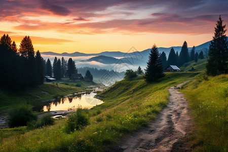 泥泞坎坷的山路图片