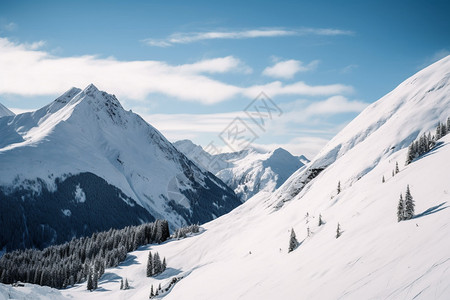 高山上的雪景高清图片