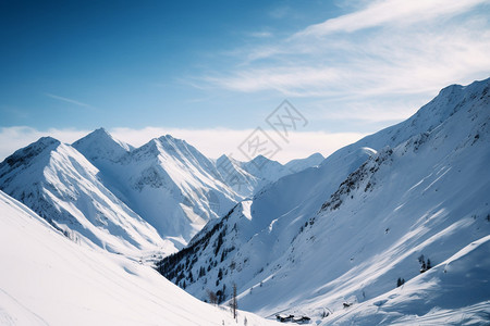 皑皑白雪的高山图片