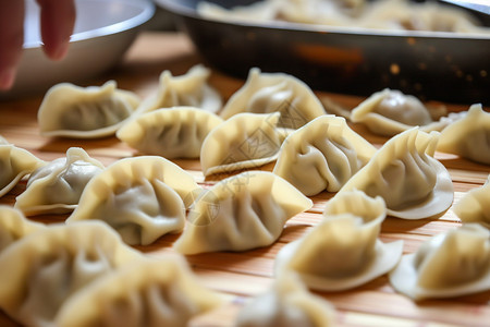 猪肉馅饺子背景图片