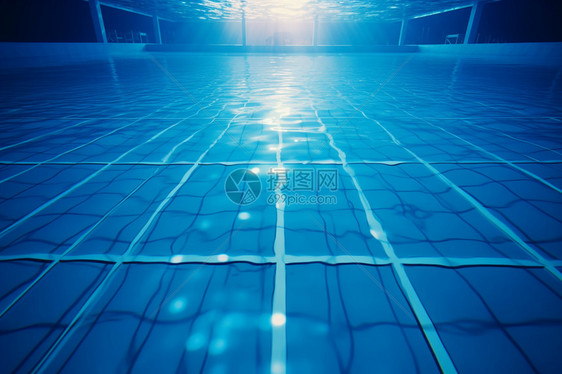 室内泳池的水下视角图片