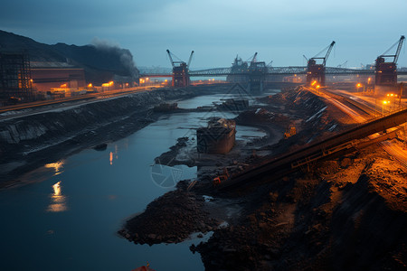 传统的煤炭开采场高清图片