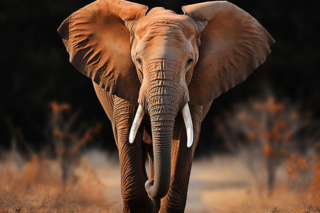草原上迁徙的大象图片
