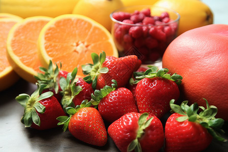 新鲜多汁的水果背景图片