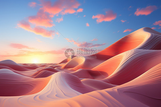 粉色的砂石地区景观图片