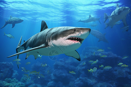 海底巨齿鲨图片