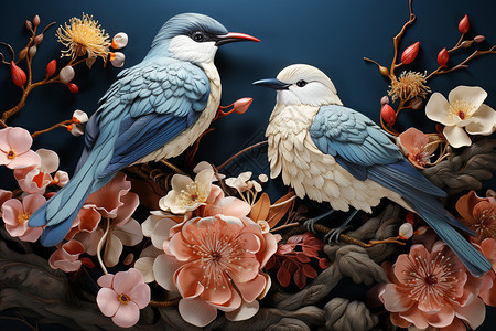 花鸟艺术背景图片