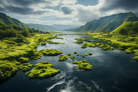 海湾浅滩风光图片