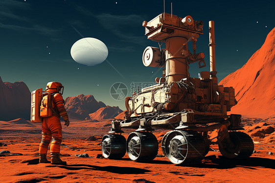 宇航员火星探险图片