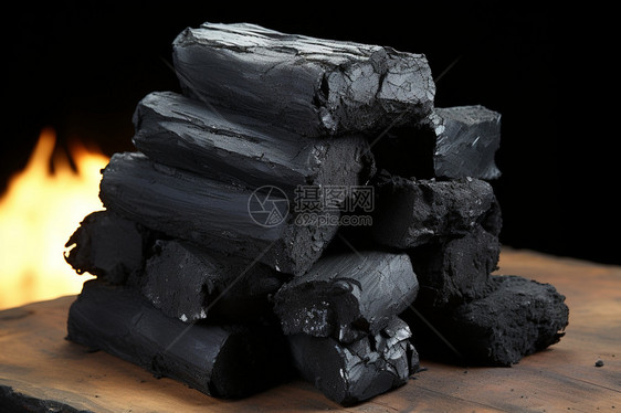 黑色的木炭图片