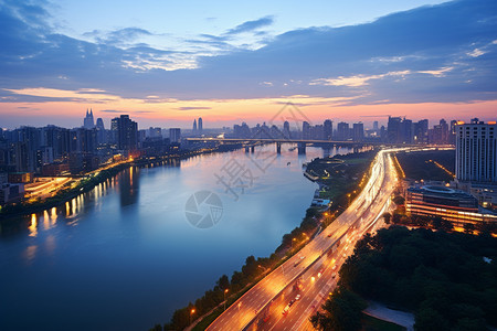 城市的长江景色图片
