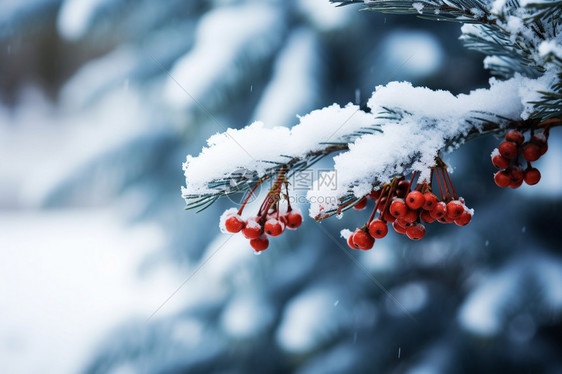 雪后的树木图片